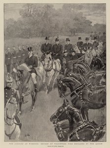 Le jubilé à Windsor, revue des brigades de pompiers volontaires par la reine